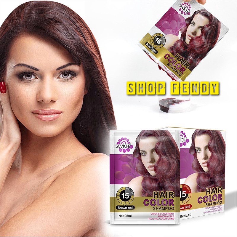 [Sẵn Hàng] Dầu gội nhuộm tóc Sevich 25ml/gói giữ màu lâu và không phai màu coffe