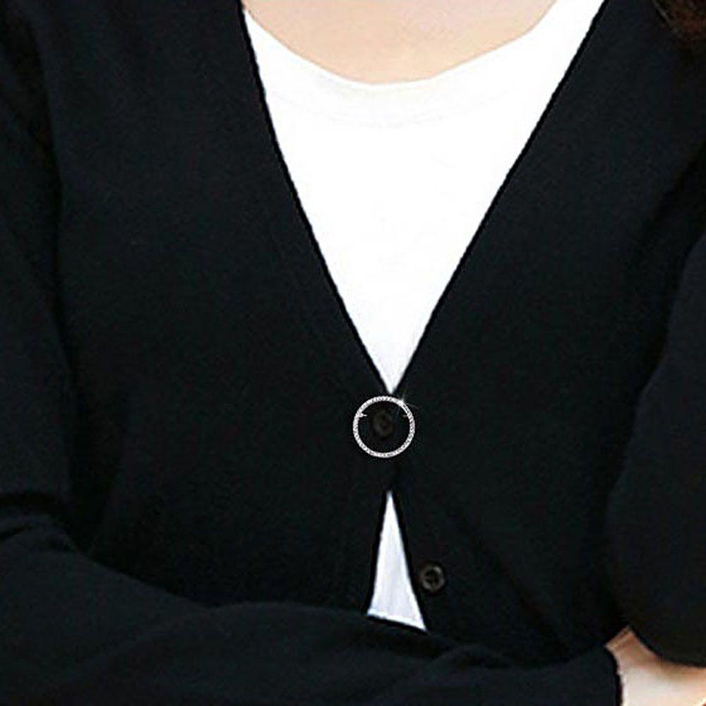 Bernardo Ghim Cài Áo Cardigan Hình Tròn Đơn Giản Cho Cô Dâu|Phụ Kiện Bằng Hợp Kim Chất Lượng|Trang Sức Vòng Cổ