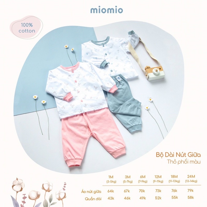 [MioMio] Bộ tay dài miomio vải cotton mềm thoáng mát
