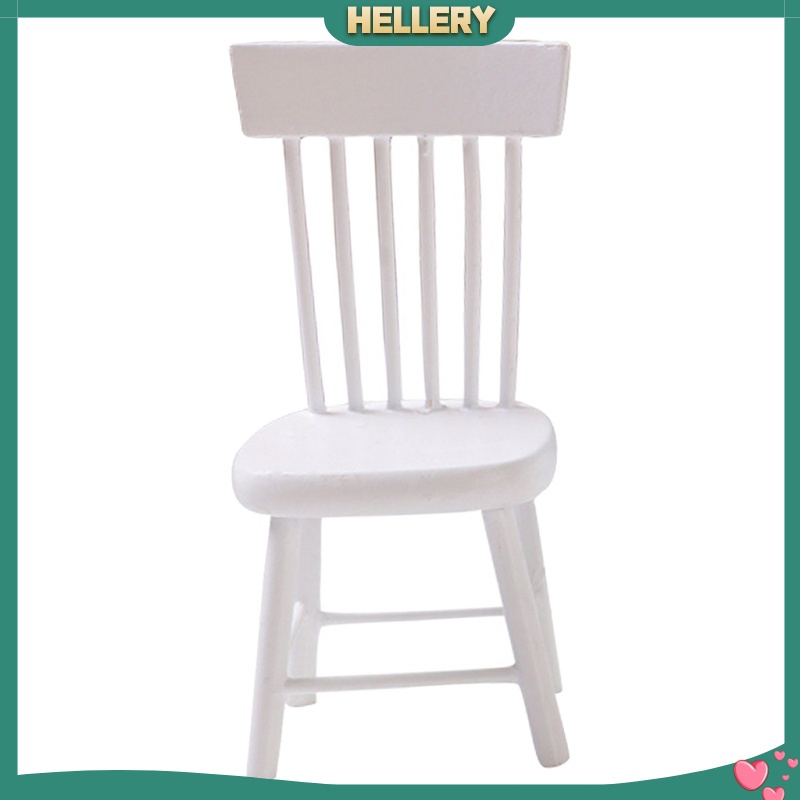 Mô Hình Ghế Phòng Ăn Màu Trắng Mini Tỉ Lệ 1 / 12 Trang Trí Nhà Búp Bê