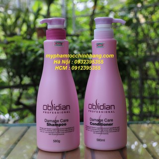 DẦU GỘI XẢ TÁI TẠO TÓC HƯ TỔN DAMAGE CARE OBSIDIAN 1000ML*2