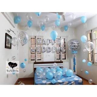 Set trang trí phòng cưới tông xanh