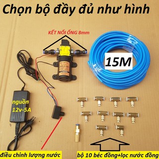 Bộ máy phun sương làm mát , tưới lan,tưới cây 10 béc