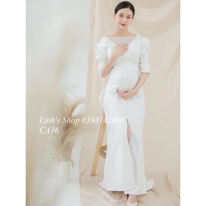 Đầm Bầu Váy Bầu Chụp Ảnh Nghệ Thuật Ôm Body Sang Chảnh CA36