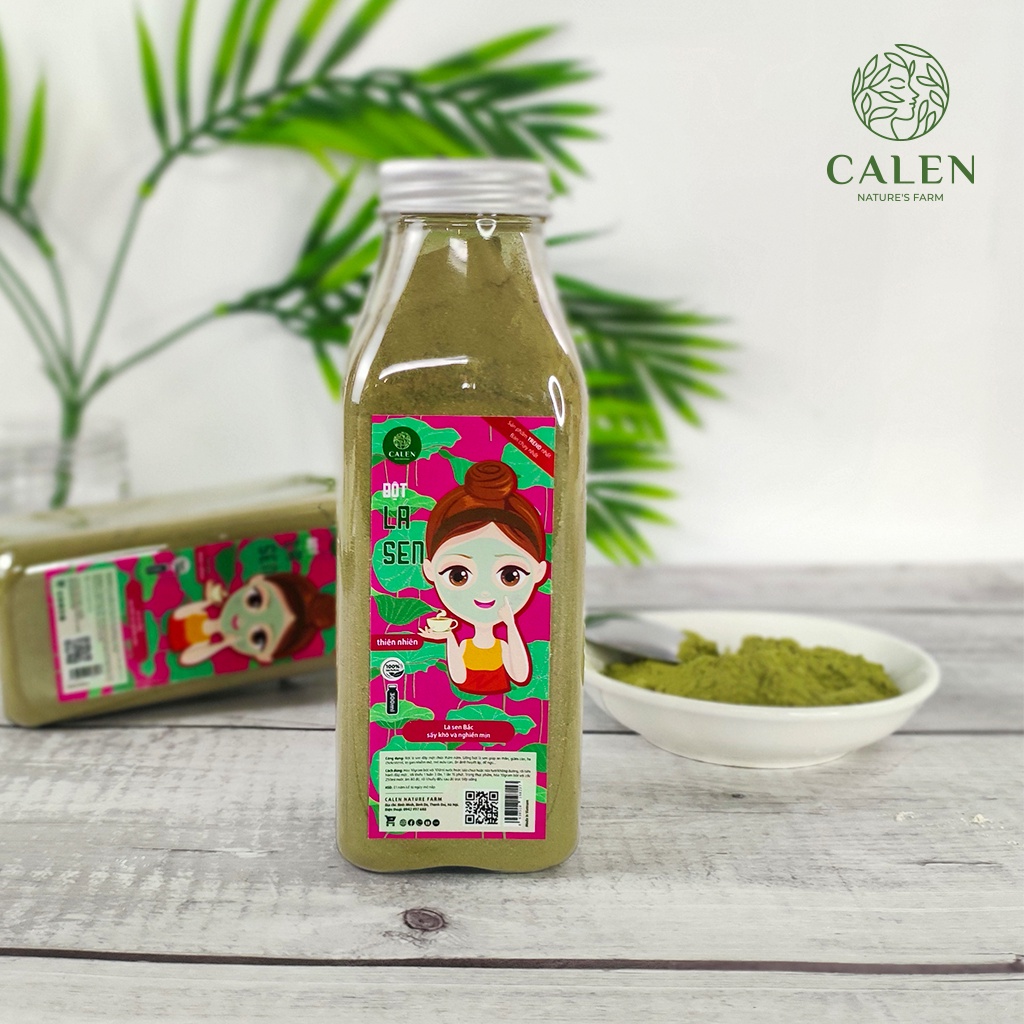 Mặt nạ lá sen CALEN đắp mặt nguyên chất giúp tẩy da chết dưỡng trắng da (Mask bột lá sen)