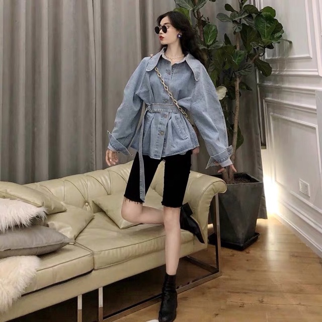 [ORDER+ẢNH THẬT] ÁO SƠ MI DENIM THẮT DÂY EO