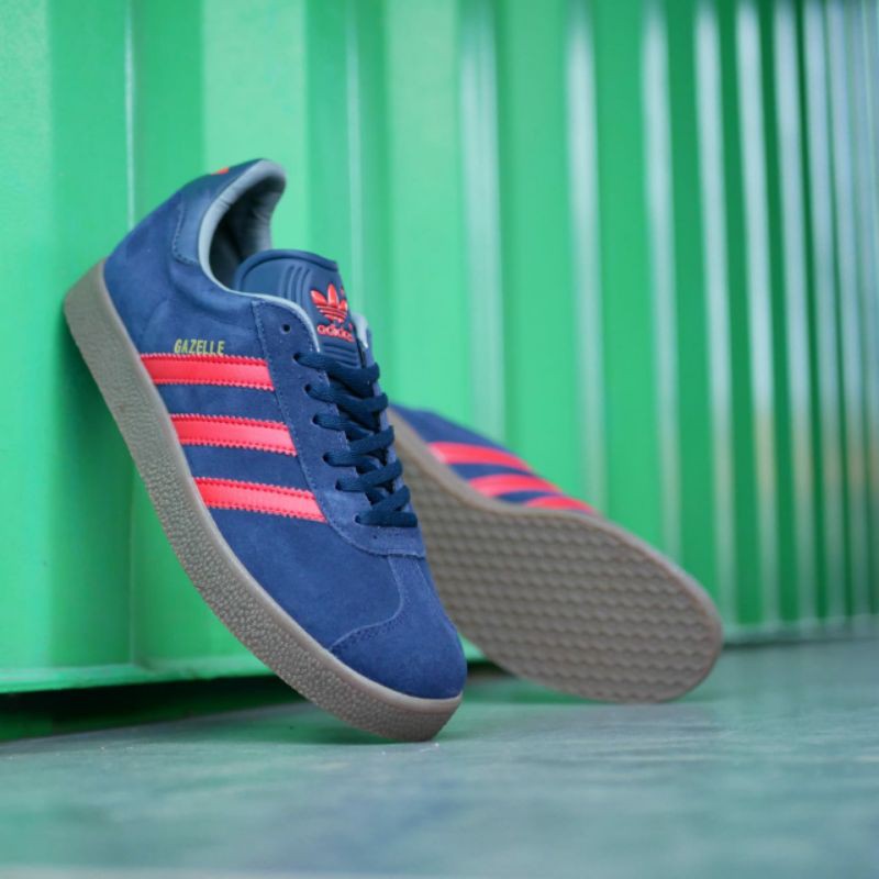 Giày Thể Thao Adidas Gazelle Màu Xanh Navy Đỏ Thời Trang