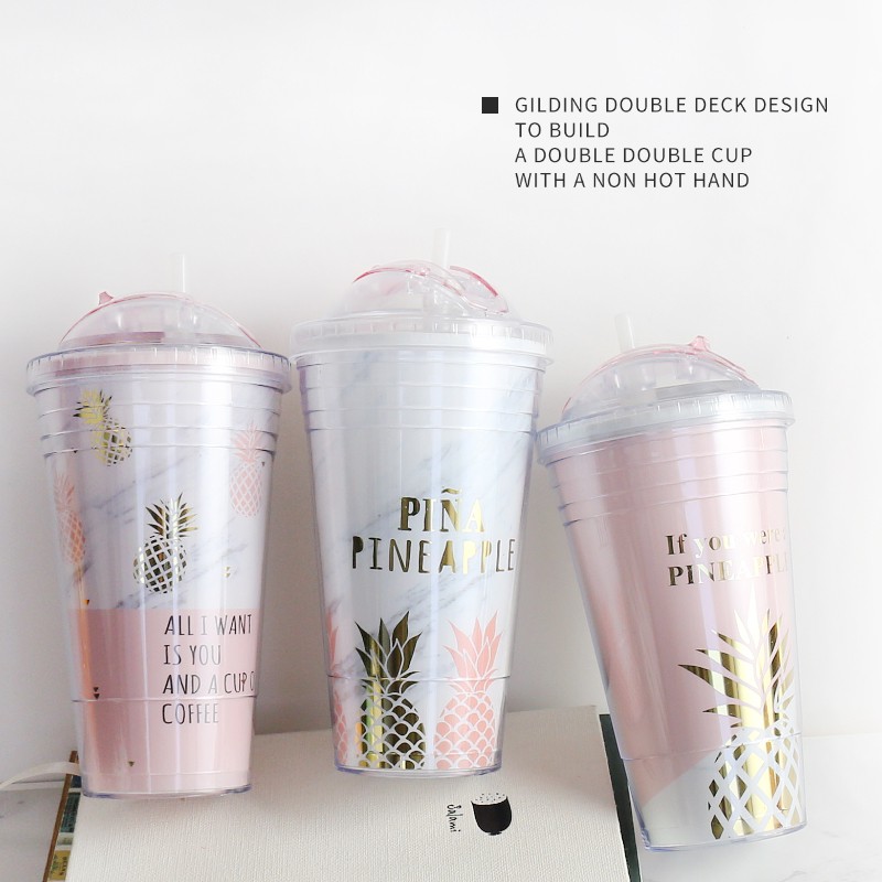 Cốc Nhựa Uống Nước , Trà Sữa .... Pineapple Xinh Xắn
