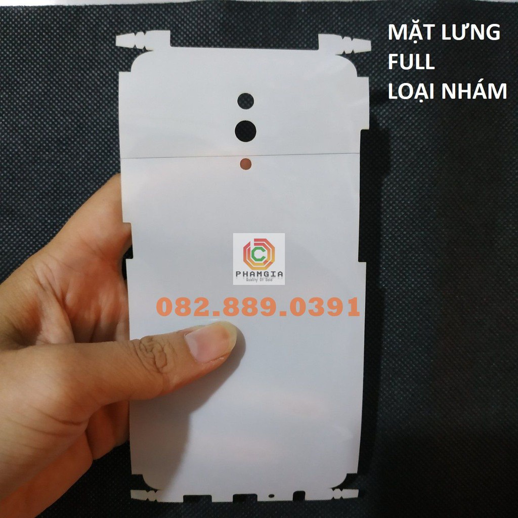 Dán PPF bóng, nhám cho Oppo Reno màn hình, mặt lưng, full lưng viền siêu bảo vệ