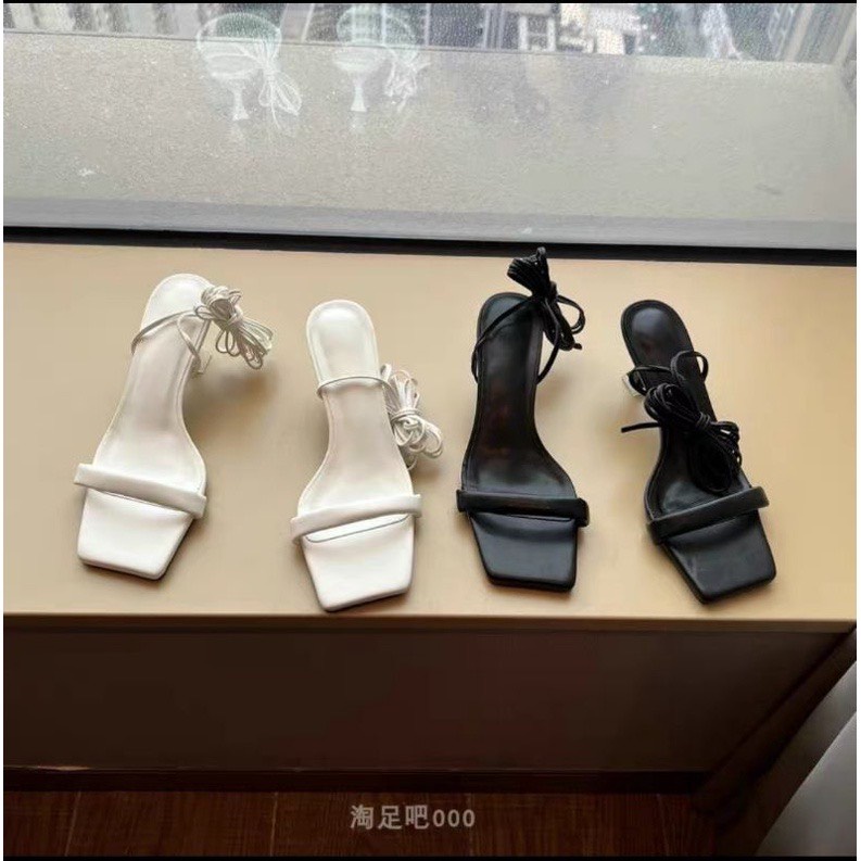 Giày cao gót buộc dây, sandal nữ chiến bình gót 7p mã -H22