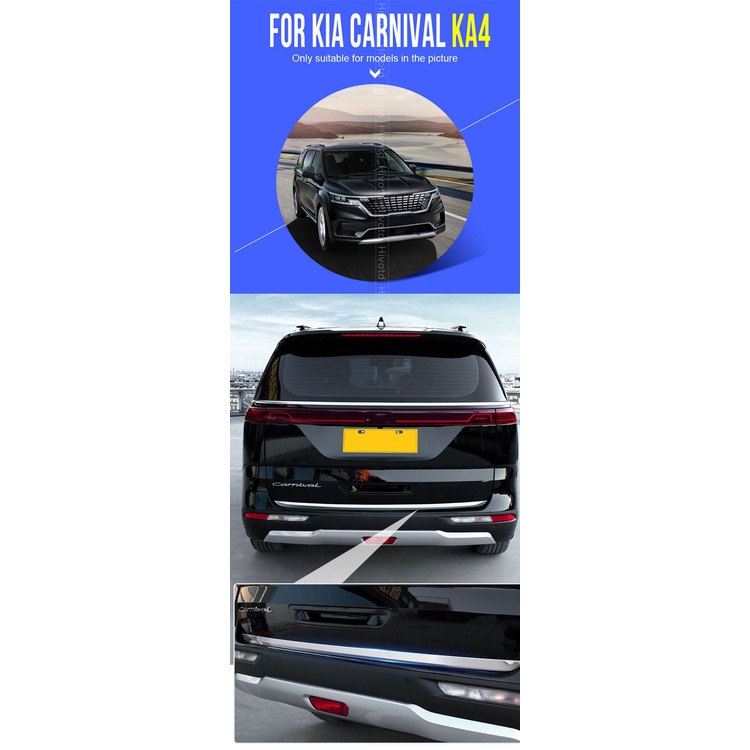 Phụ Kiện Trang Trí Đuôi Xe Hơi Kia Carnival KA4 2023 2022 2021 Bằng Thép Không Gỉ