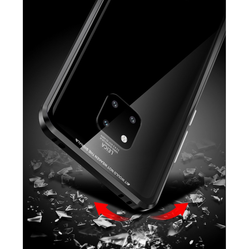 Huawei Mate 20 Pro Nova 7i 5T 4E Magnetic Case P20 Pro Front+Back Tempered Glass Metal Case