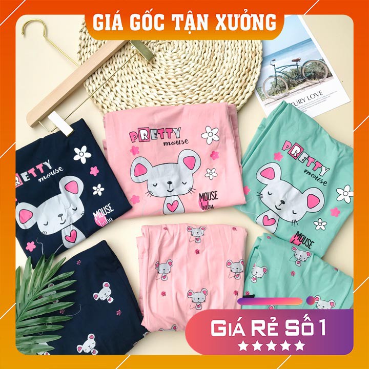 đồ bộ nữ mặc nhà dài tay chất liệu cotton in hình chú chuột nhẹ nhàng thanh lịch mặc thu đông dành cho nữ đủ size