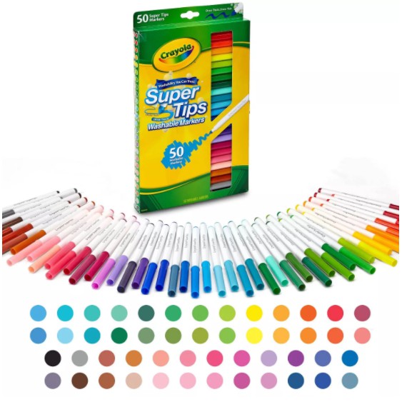 BÚT LÔNG TÔ MÀU NÉT MẢNH &amp; DÀY CRAYOLA 50 CÂY