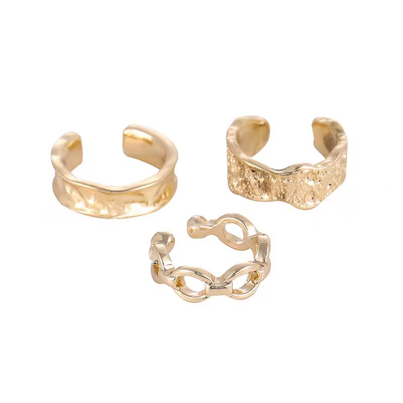 Bộ Ba Món Khuyên Tai Kẹp Không Xỏ Lỗ Phong Cách Hip Hop Thời Trang Hàn Quốc 19879