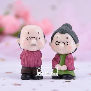 [Giá Siêu Rẻ] Ông Bà Già - Phụ kiện trang trí cho cây xanh để bàn làm việc, mô hình trang trí cho bể cá, tiểu cảnh