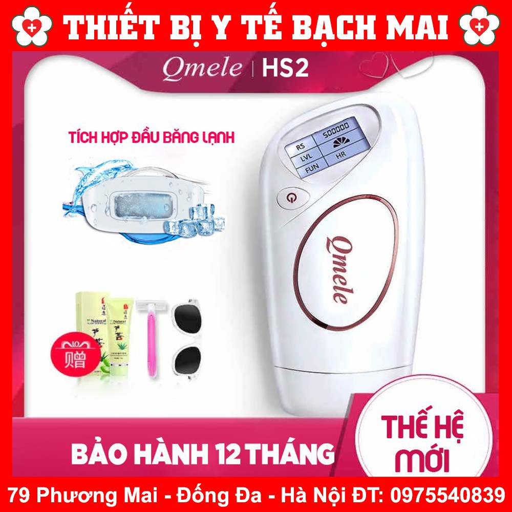 ❤️Freeship+ảnh thật+video⚡️ Máy Triệt Lông Cầm Tay Qmele HS2 Phát Xung Lạnh [Chính Hãng - Hàng Có Sẵn]