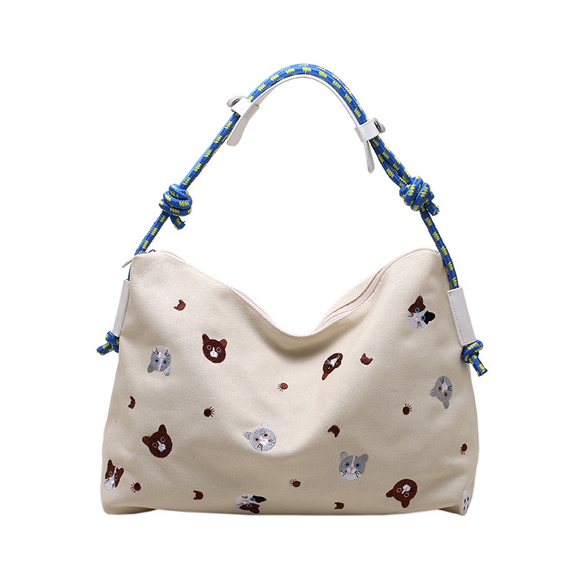 Túi Xách Đeo Vai Vải Bạt Sức Chứa Lớn Mẫu Mới 2022 Phong Cách Nhật Bản Dễ Phối Đồ Cho Nữ