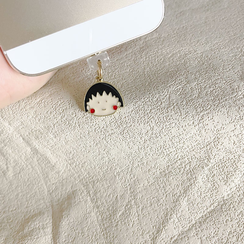 Nút Bịt Chống Bụi Cho Cổng Sạc Điện Thoại Di Động Hình Mặt Cười Maruko