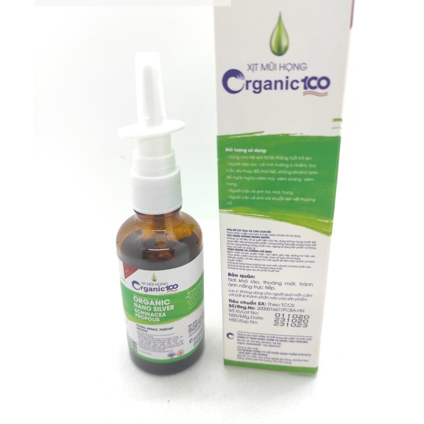 Xịt Mũi Họng Thảo Dược Organic NASAL SPRAY, THROAT MOUTH Organic 100