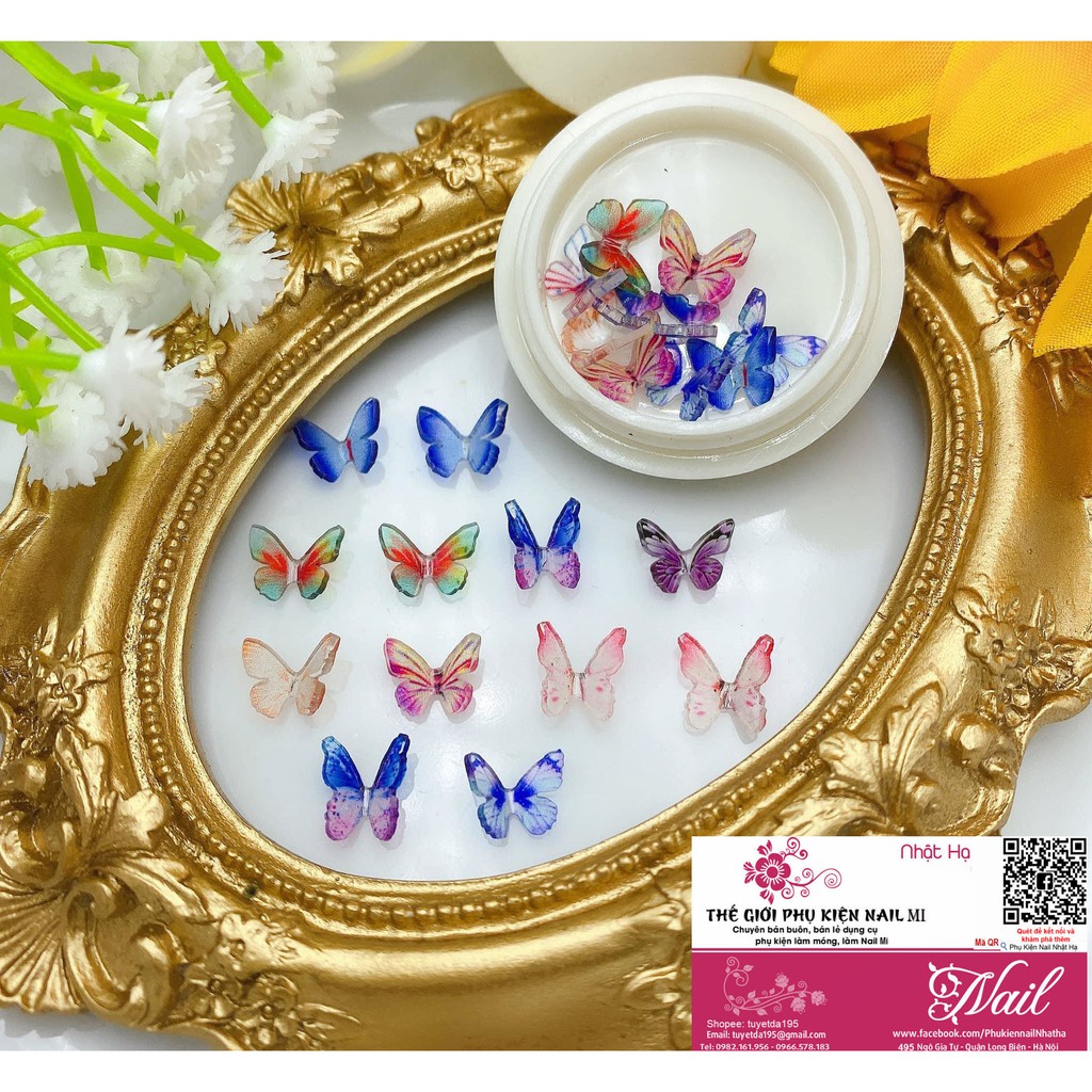 Hũ Bướm 6D Trang Trí Móng Nail Tuyệt Đẹp - 1 Hũ 12 Con