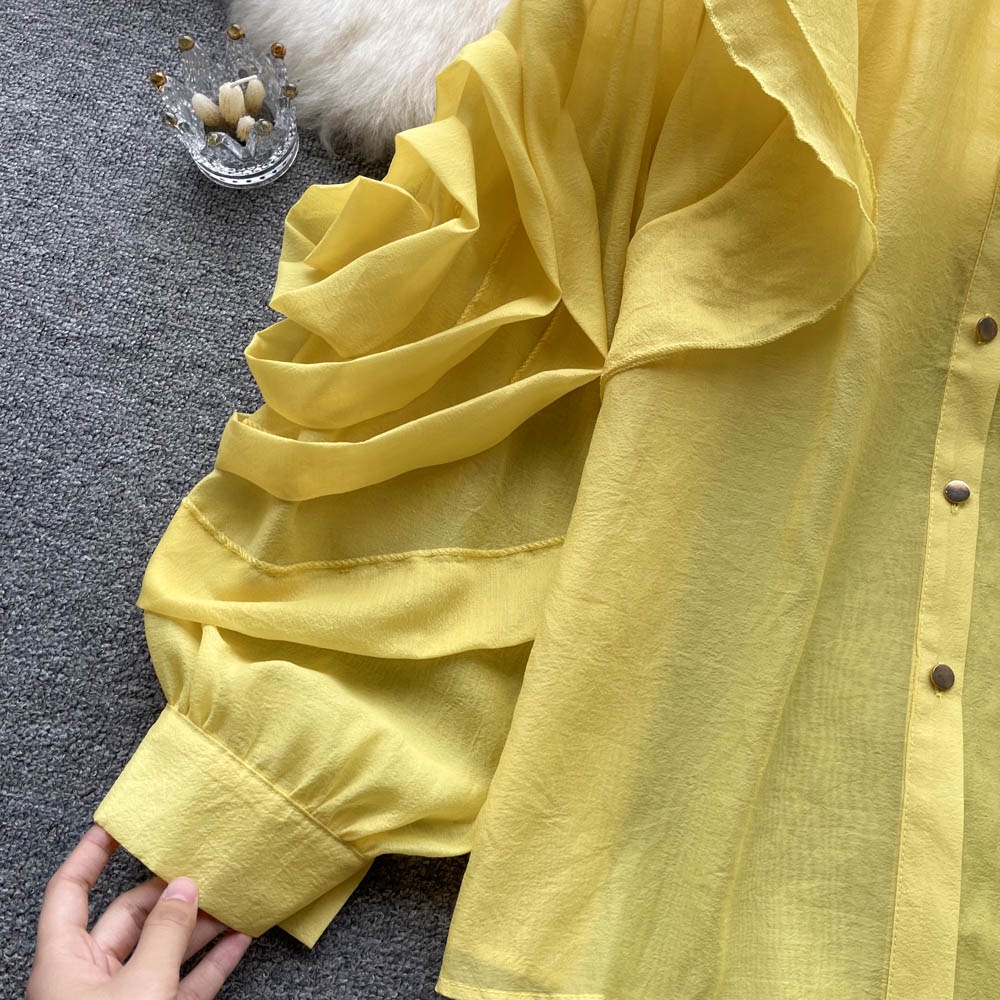 Áo sơ mi dài tay viền bèo chất đẹp có 7 màu  210922