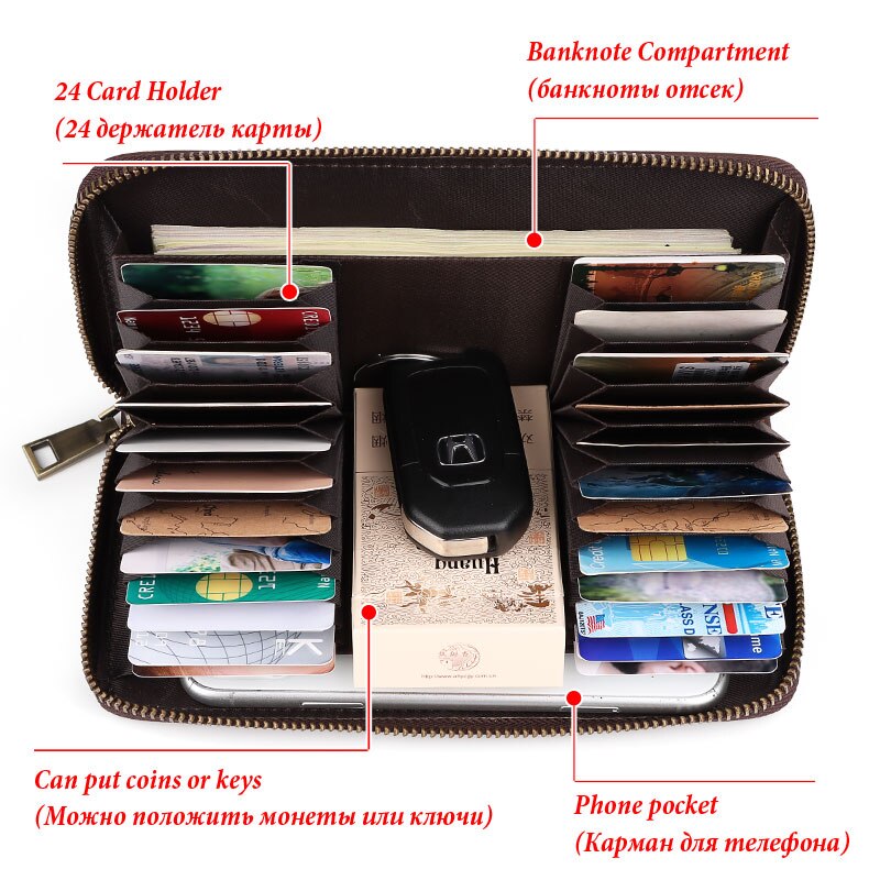 Humerpaul Ví Dài Sức Chứa Lớn Đựng Thẻ Tín Dụng rfid bp816 Dành Cho Nam Và Nữ