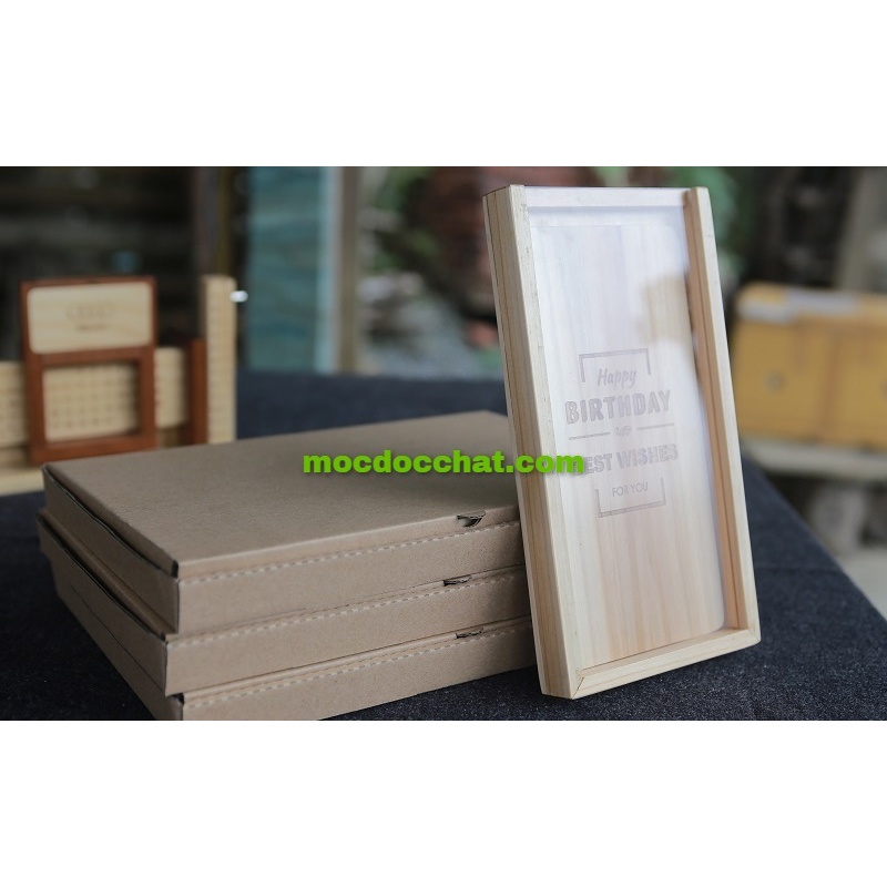 Thiệp sinh nhật 3D độc đáo BẰNG GỖ. Thiệp sinh nhật đẹp gỗ thông.