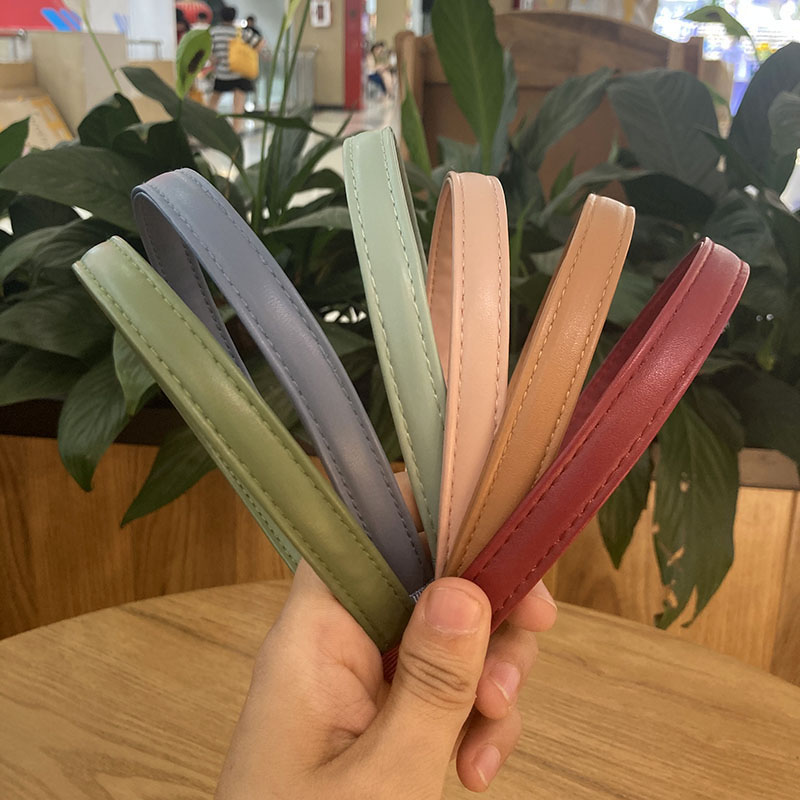 Dây Cột Tóc Da Pu Màu Kẹo Ngọt Phong Cách Vintage