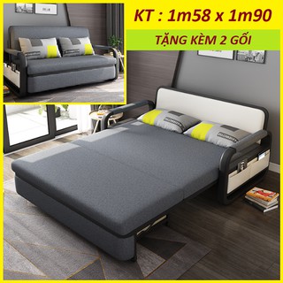 Hot - giường sofa. ghế sofa giường đa năng. kích thước 1m58 x 1m90. tặng kèm 2 gối.
