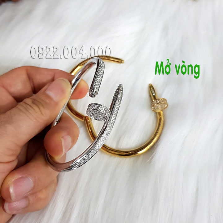 Vòng tay đinh uốn full đá có cả size nam và nữ VZ1818.