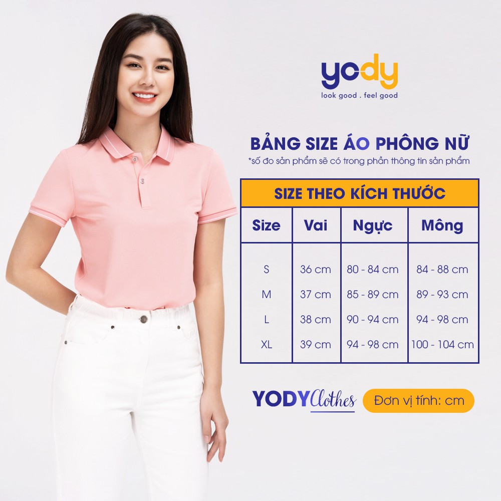 Áo thun polo nữ YODY cổ bẻ thoáng mát kháng khuẩn chuẩn form APN3700 | BigBuy360 - bigbuy360.vn