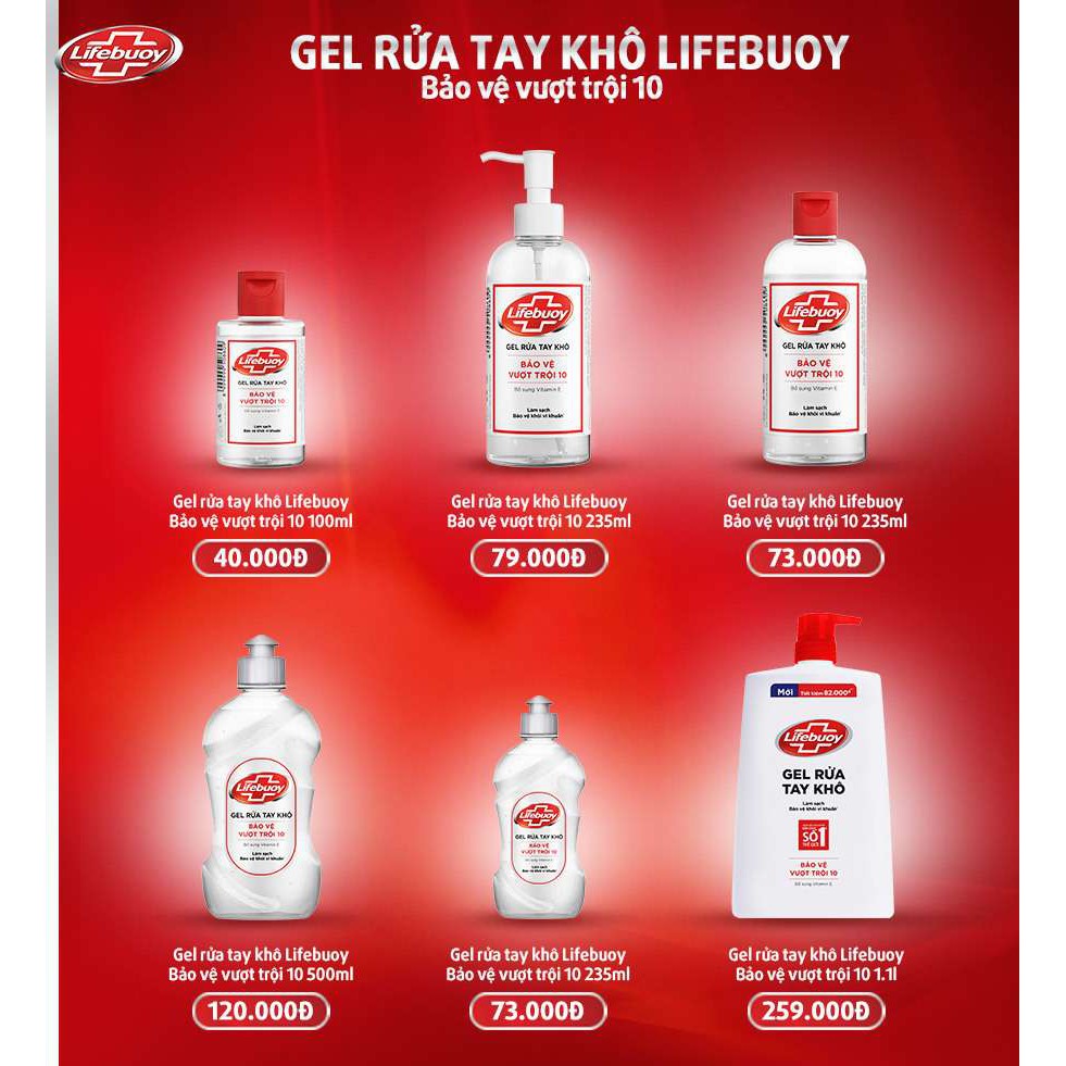 Gel Rửa Tay Khô Sạch Siêu Nhanh Lifebuoy Bảo Vệ Vượt Trội