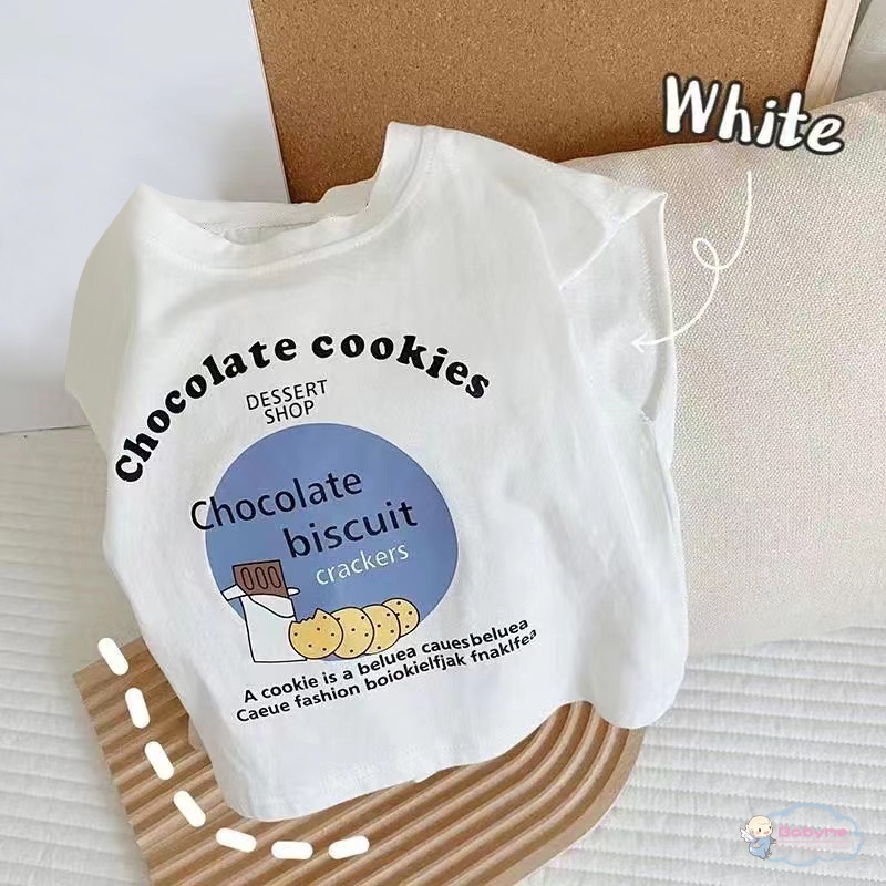 Áo Thun Cotton Không Tay In Hình Bánh Quy Dành Cho Bé Trai Gái