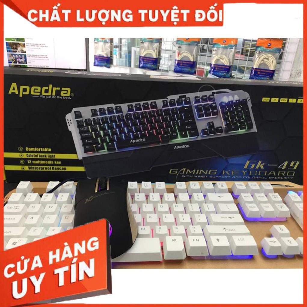 [Giá hủy diệt] Bộ phím chuột Gaming Apdra GK49 + A5 - Led Rainbow - Chuột A5 Led RGB - Có kê tay [Hàng có sẵn] | WebRaoVat - webraovat.net.vn