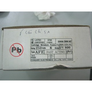 Cầu chì 5A 6x30mm (túi 100 chiếc)