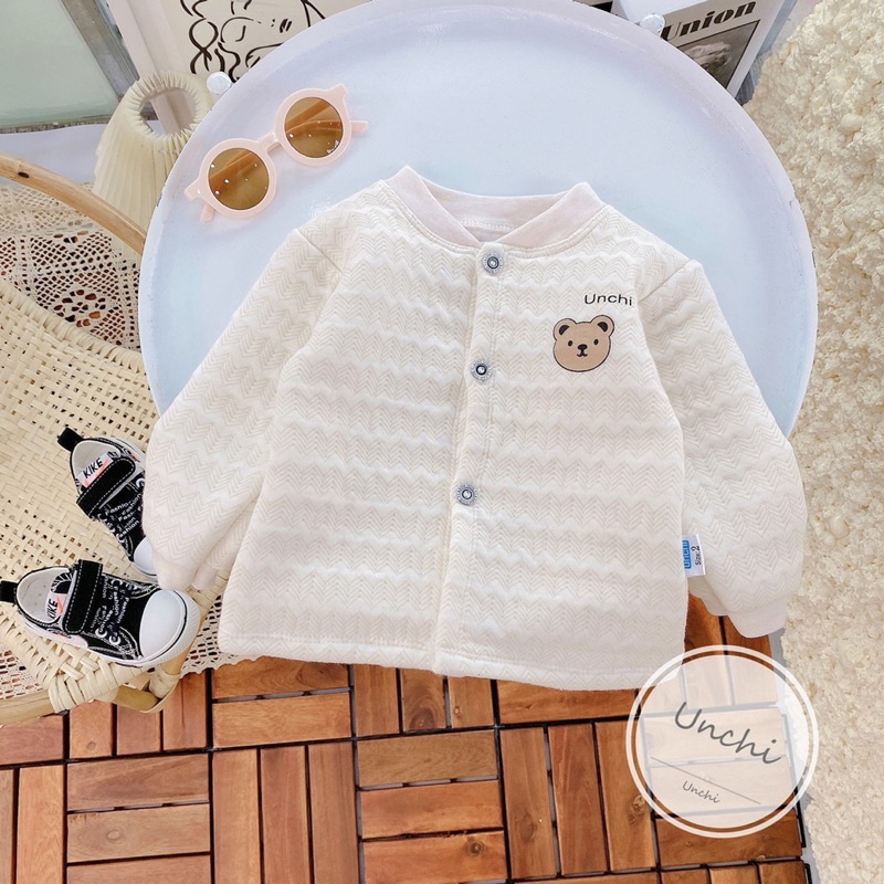 Giảm 20K ĐƠN Áo Uchi khoác nỉ trần bông Uchi cao cấp cho bé trai bé gái 5-15kg