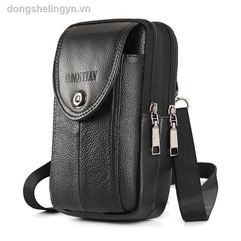 Túi da bò đựng điện thoại đeo thắt lưng tiện lợi đa năng dành cho nam