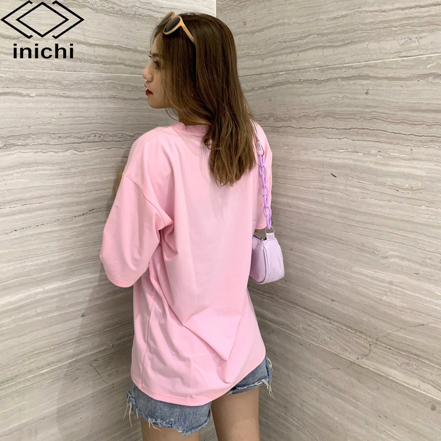 Áo thun Unisex INICHI hot trend hình in chữ EST.2009  phong cách tay lỡ cho cả nam nữ - A644  màu tím