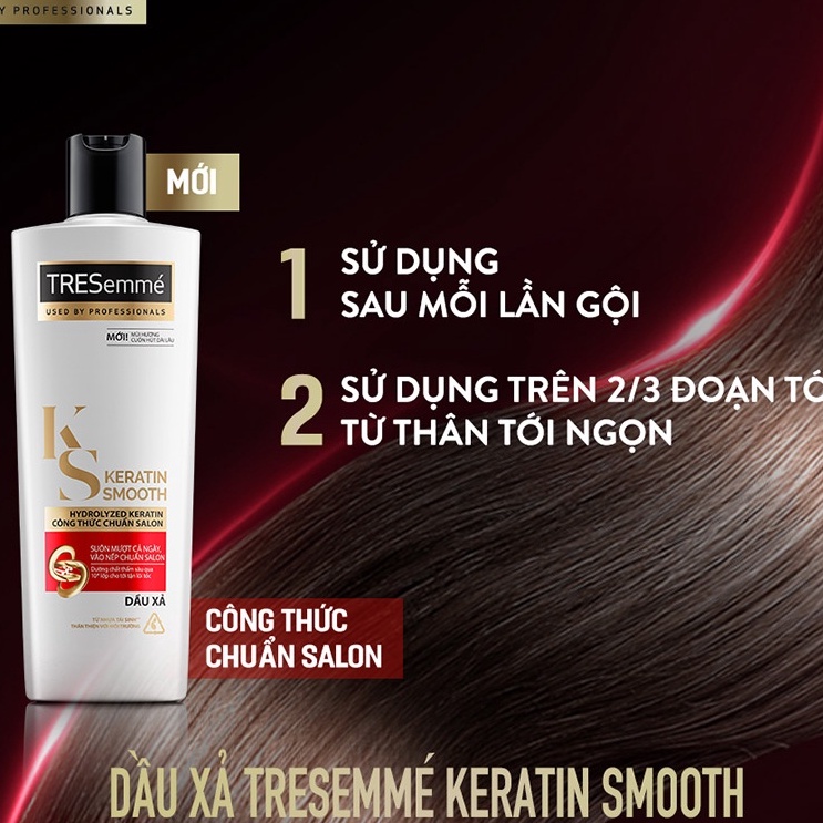 Dầu Xả Tresemmé Keratin Smooth Tinh Dầu Argan Và Keratin Vào Nếp Suôn Mượt 170g