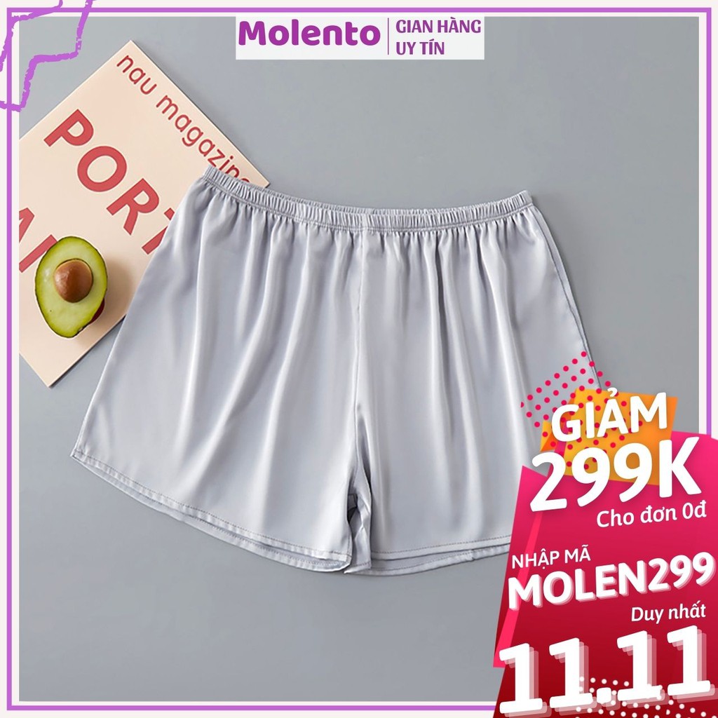 Quần Ngủ Nữ Lụa Satin Cao Cấp MOLENTO Quần Short Ngắn Nhiều Màu Sang Chảnh Thoáng Mát Từ 40kg Đến 85kg - M39