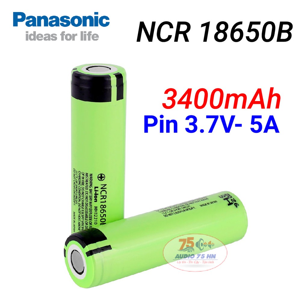 CELL PIN PANASONIC NCR18650B - DUNG LƯỢNG 3400MAH 3.7V DÒNG XẢ 5C