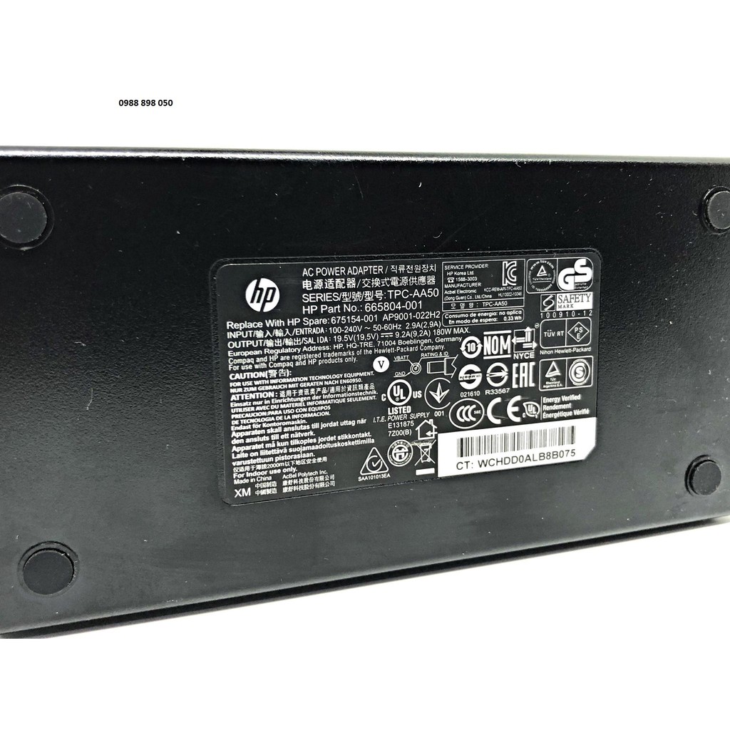 SẠC LAPTOP HP 19.5V 9.2A (180W) ZIN THEO MÁY