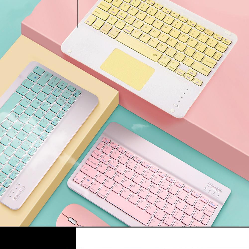 Bàn phím bluetooth không dây cơ bản cho IPad 7th 10.2 and 9.7" Pro 11 Air 3 Pro 10.5 Air 2 kèm chuột cho IO