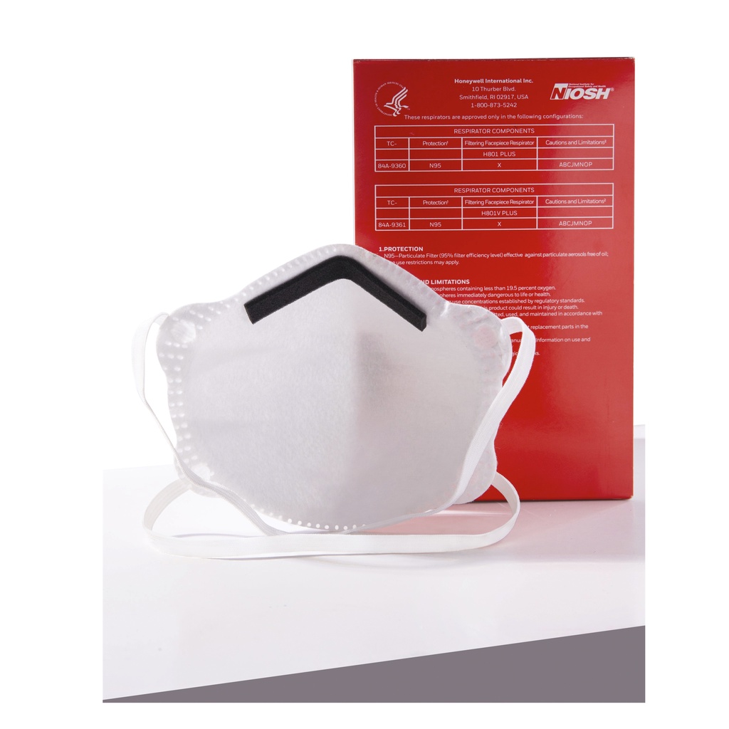 Khẩu trang Honeywell H801Plus N95, lọc bụi tối thiểu 95%