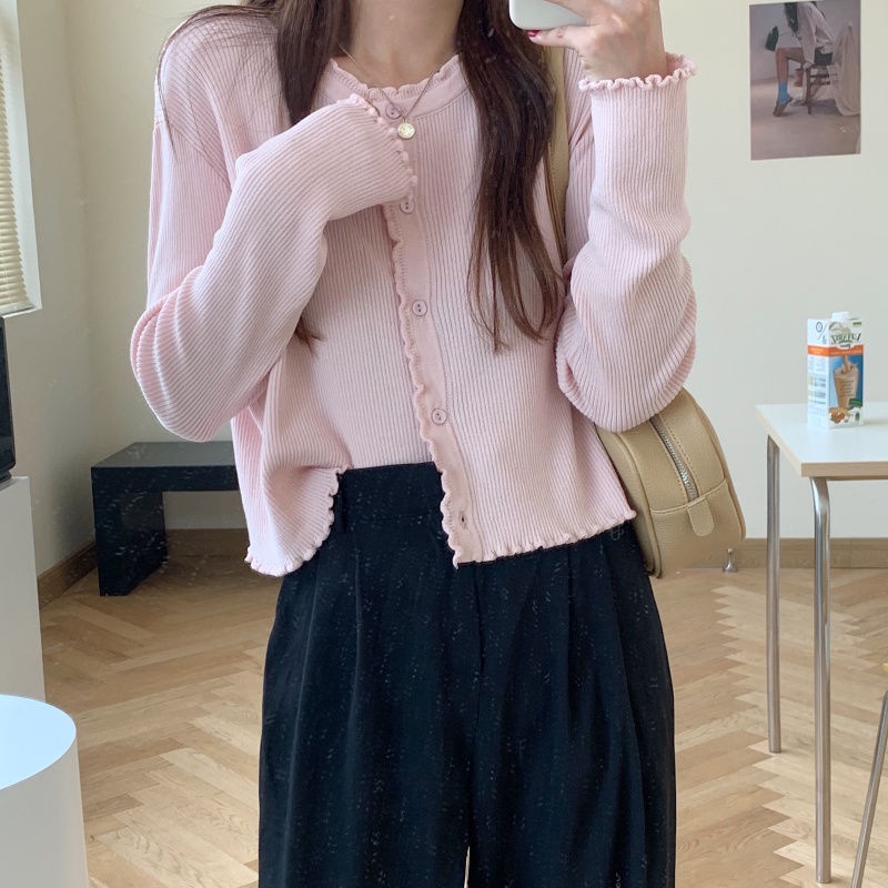 Áo khoác Cardigan dệt kim dài tay thiết kế mới thời trang mùa thu theo phong cách hàn quốc cho nữ