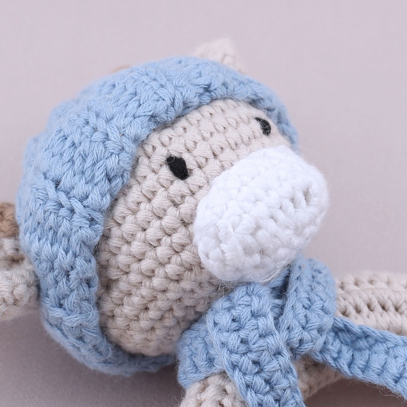 Đồ Chơi Lục Lạc Đan Móc Hình Động Vật Nhỏ Gọn Cho Bé Mọc Răng