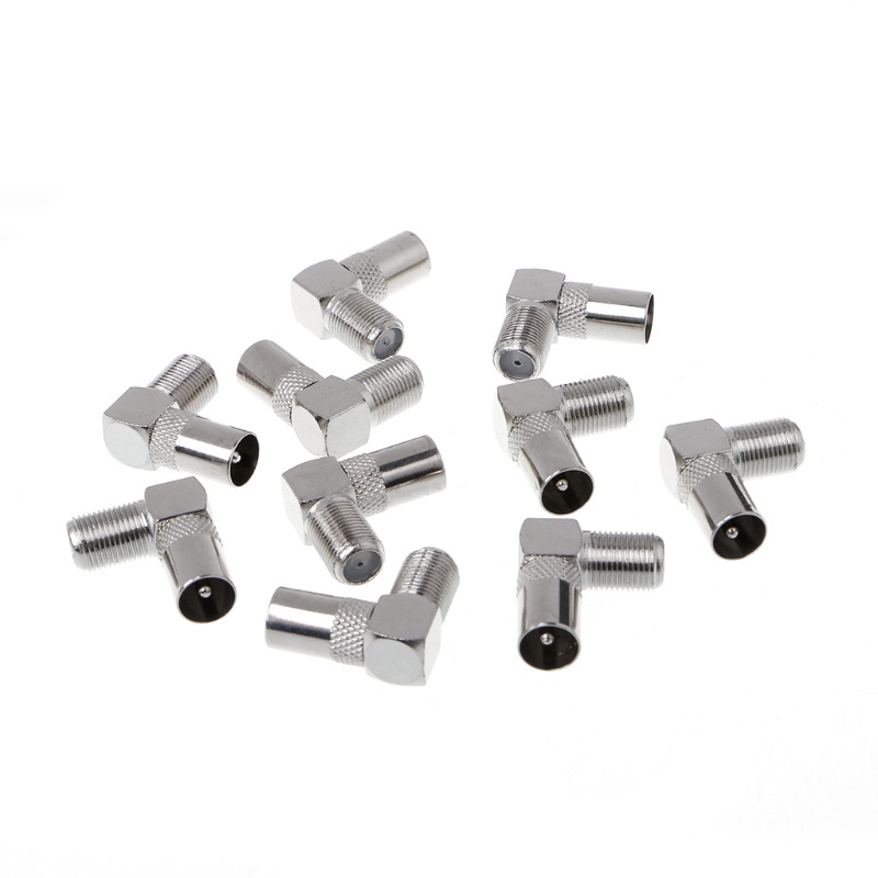 Set 10 Đầu Nối Góc 90 Độ Chuyển Đổi Female Sang RF Coax Male