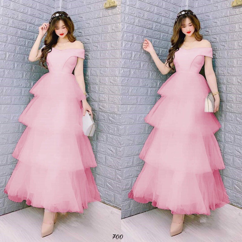 Kèm ảnh/video thật - ĐẦM XOÈ BẸT VAI XẾP TẦNG SANG TRỌNG - MS236V | BigBuy360 - bigbuy360.vn