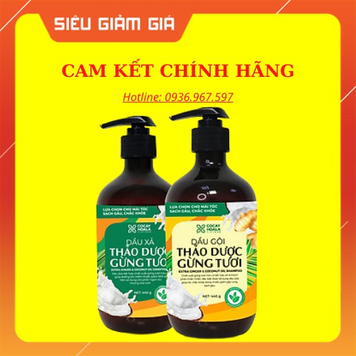 Dầu gội thảo dược gừng dừa hữu cơ Cocayhoala dành cho mẹ bầu thiên nhiên an toàn lành tính dung tích 440g/chai